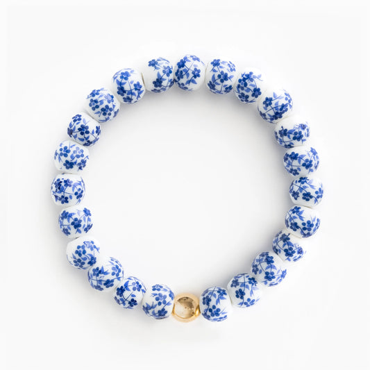 Blue Porcelain Flowers Without Letter